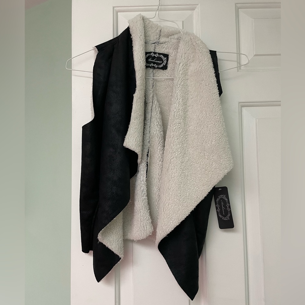 Ambiance Black Fur Vest Size S
